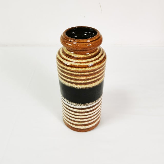 Modernist vase produced by Scheurich in Germany, 1960s - signed. It is characterized by a modernist form complemented by...