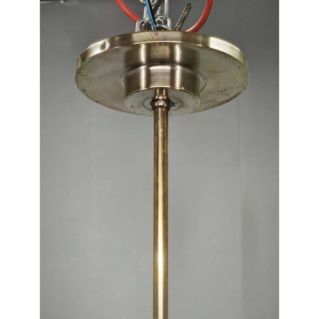 Art Deco Nickel Chandelier with Champagne Glass Shades, 1930s For Sale - Image 6 of 15