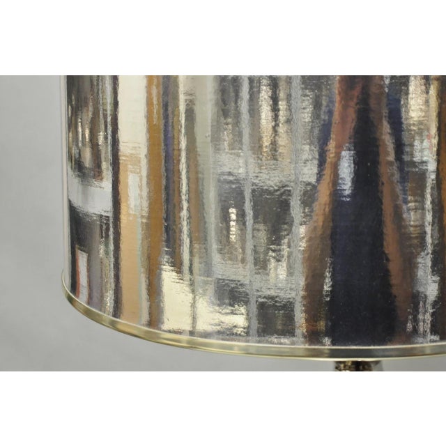 Vintage Italian Mid Century Modern Tall Sculptural Silver Ceramic Table Lamp For Sale - Image 9 of 18