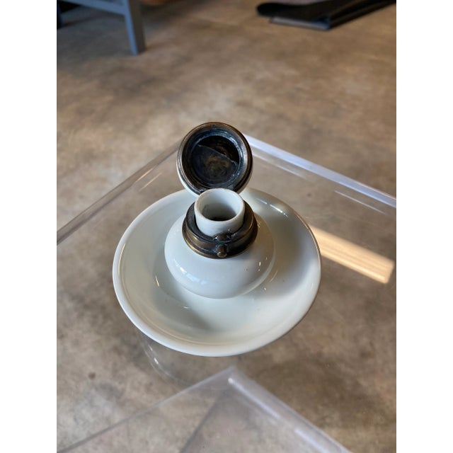 English Early 20th Century English Porcelain Push Button Inkwell For Sale - Image 3 of 11