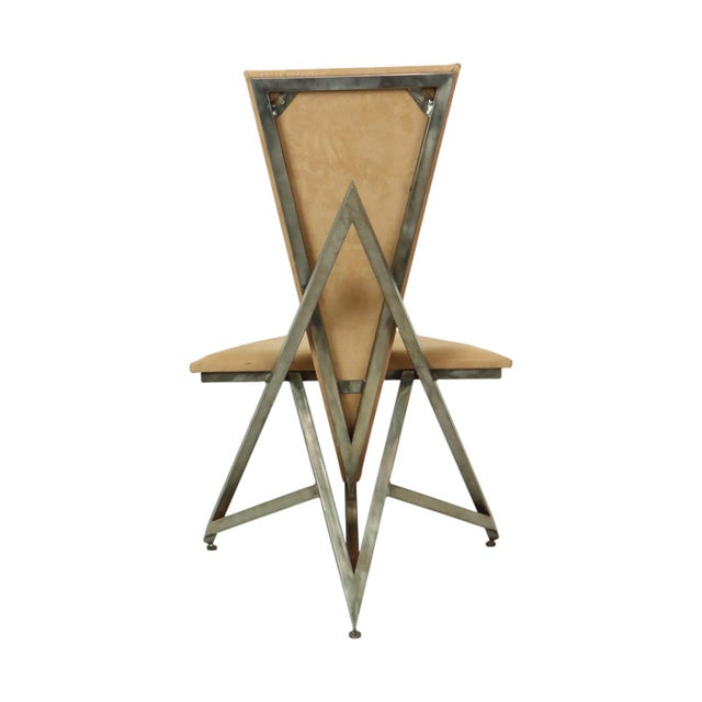 1960s Handmade Chair in Metal and Velvet, 1960s For Sale - Image 5 of 11