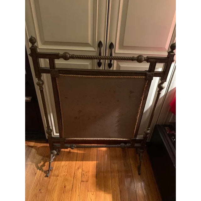 Late 19th Century Bronze With Tapestry Fire Screen For Sale - Image 4 of 9