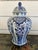 1960s Vintage Large Delft Ginger Jar Vase Blue & White Floral Royal Sphinx Lidded Urn For Sale - Image 5 of 18