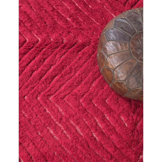 Red Red Moroccan Rug - 9.8 X 8.2 Ft For Sale - Image 8 of 8