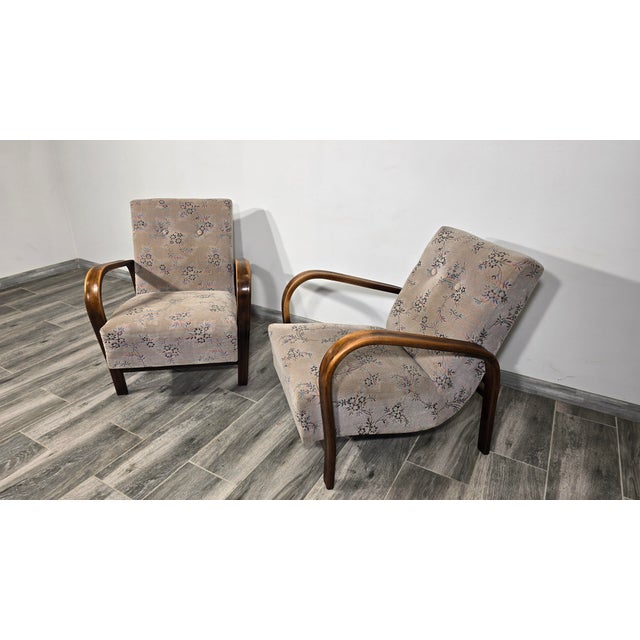 Armchairs by K. Kozelka and A. Kropacek, 1950s, Set of 2 For Sale - Image 4 of 11