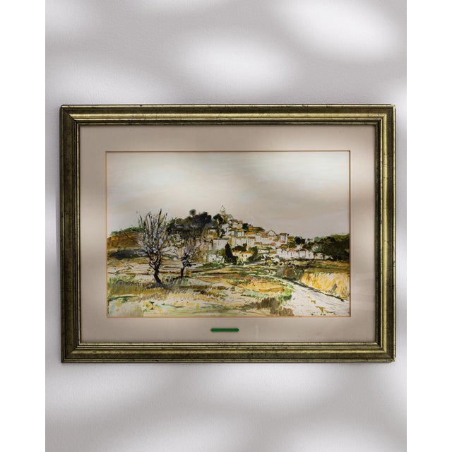 Green 1930s France Green Wood Painting For Sale - Image 8 of 15
