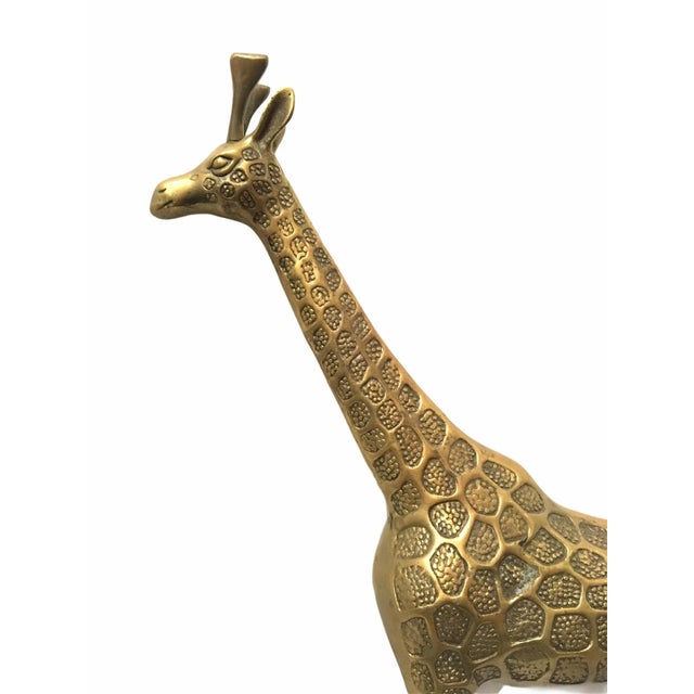 1970s Vintage Mid-Century Brass Giraffe For Sale - Image 5 of 8