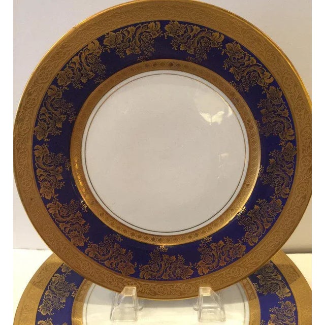 1920s Gold and Cobalt Blue Dinner Plates Royal Doulton - Set of 8 For Sale - Image 9 of 11