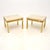 Beige Vintage Italian Brass and Marble Side Tables, 1970s, Set of 2 For Sale - Image 8 of 8