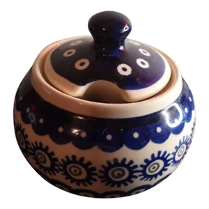 1980s Boleslawiec Handpainted Poland Jelly Canister