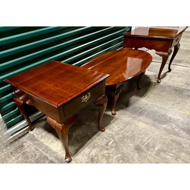 Coffee Mid 20th Century Queen Anne Style Table Set For Sale - Image 8 of 12