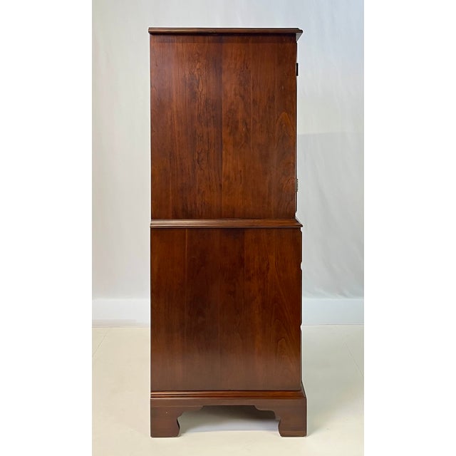 Late 20th Century Late 20th Century Henkel Harris Virginia Galleries Solid Wild Black Cherry Gentleman’s Chest For Sale - Image 5 of 17