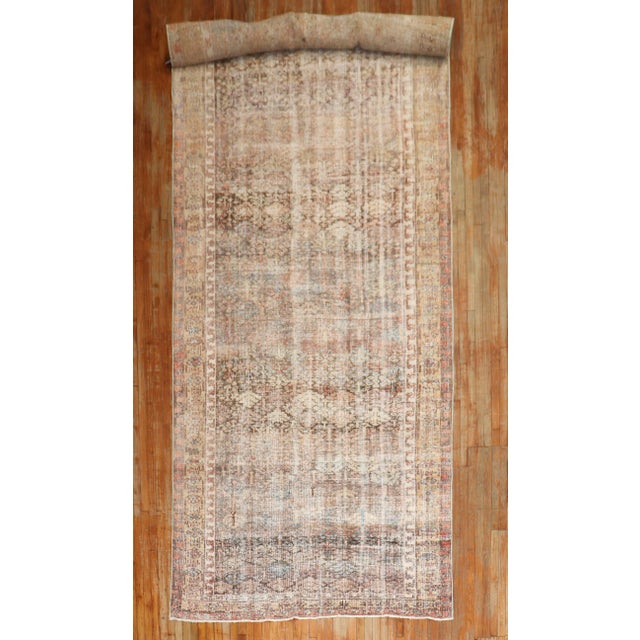 Early 20th Century Zabihi Collection Worn Persian Corridor Size Rug - 6'9" x 19'8" For Sale In New York - Image 6 of 11