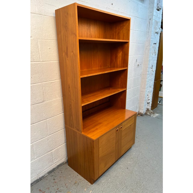 Mid 20th Century Mid-Century Modern Two-Piece Danish Teak Bookcase For Sale - Image 5 of 13