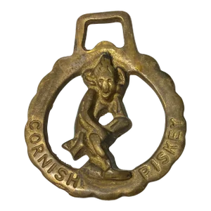 Mid 20th Century Brass Horse Bridle Medallion- Cornish Piskey