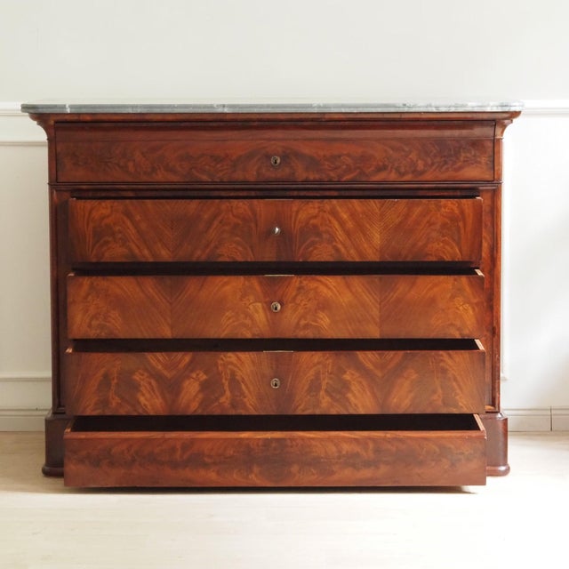 Louis-Philippe Secretaire in Mahogany with Marble Top For Sale - Image 16 of 18