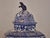English 19th Century Blue and White Porcelain Lidded Pot Pourri Pots with Dogs For Sale - Image 9 of 12