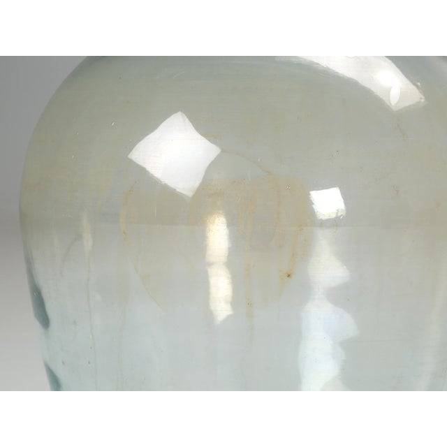 Demijohn or Carboy Glass Bottle in the Original Wooden Crate For Sale - Image 9 of 12