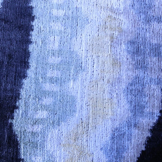 Contemporary Contemporary Bohemian Silk Velvet Ikat Pillow For Sale - Image 3 of 8