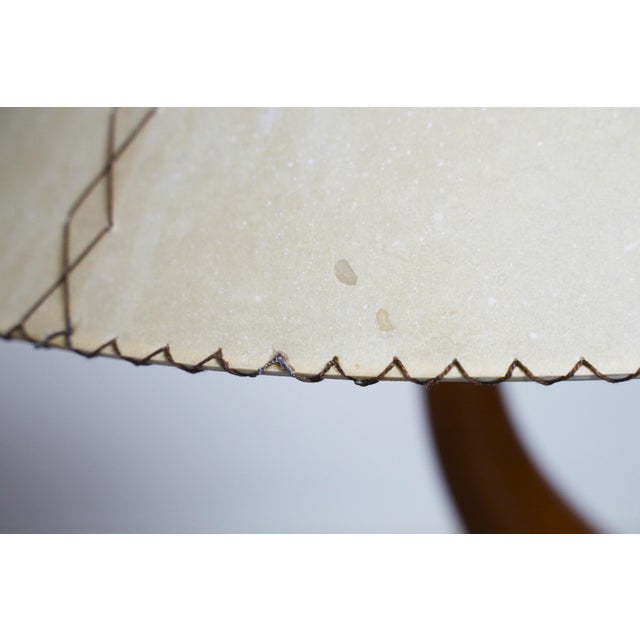 Mid-Century Spanish Cedar Wood Parchment Shade Bonsai Table Lamp by Josep Llusca Blauet, 1990s For Sale - Image 10 of 18