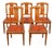 Art Deco Chairs in Carved Walnut with Studded Leather Seats, 1920s, Set of 5 For Sale