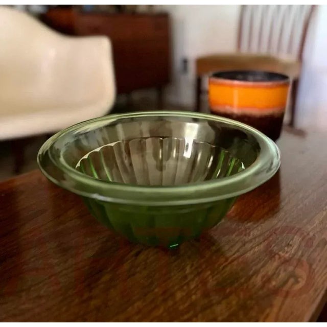 1940s Art Deco Green Glass Bowl For Sale - Image 6 of 6