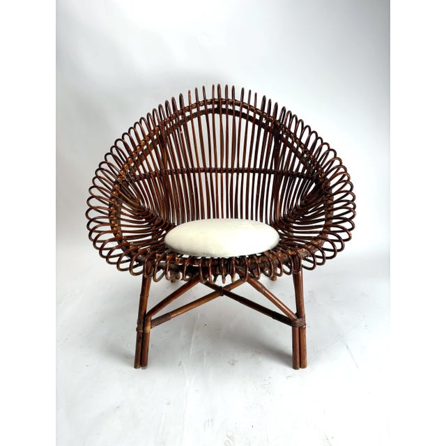 Mid-Century Italian Bamboo Shell Armchair, 1950s For Sale - Image 4 of 10