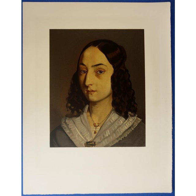 Jean-François Millet (1814-1875) Young Woman with Bust Color lithograph after a painting by the artist On Arches wove...
