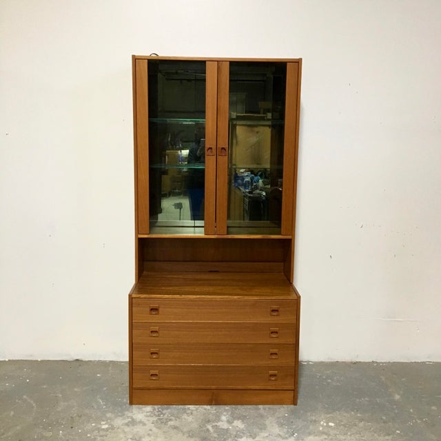 Danish Modern Light Up Curio Cabinet Chairish