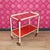 Smaller, finer Bar or tea cart Filigree wooden frame, red shelves, a glass plate on the top for protection. Without a...