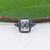 2020s 3.65ct Lab Grown Diamond Estate Ring With Blue Sapphire Accents: Platinum, Size 4.5 For Sale - Image 5 of 10