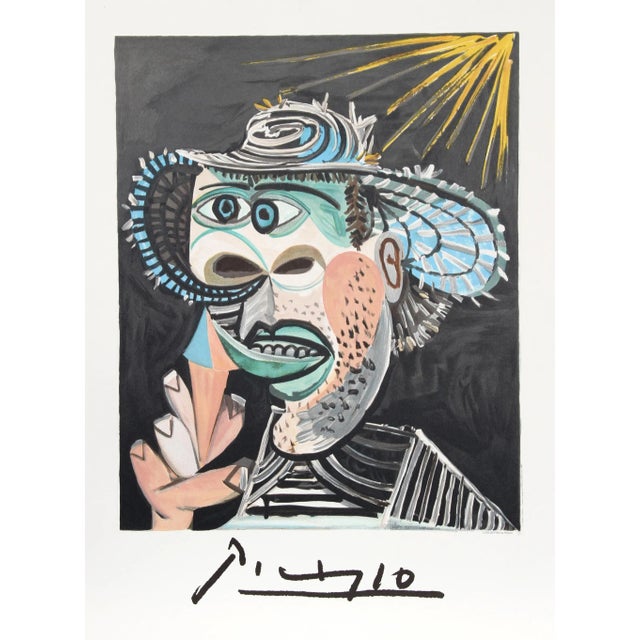 1980s "Homme au Cornet" Lithograph After Pablo Picasso For Sale