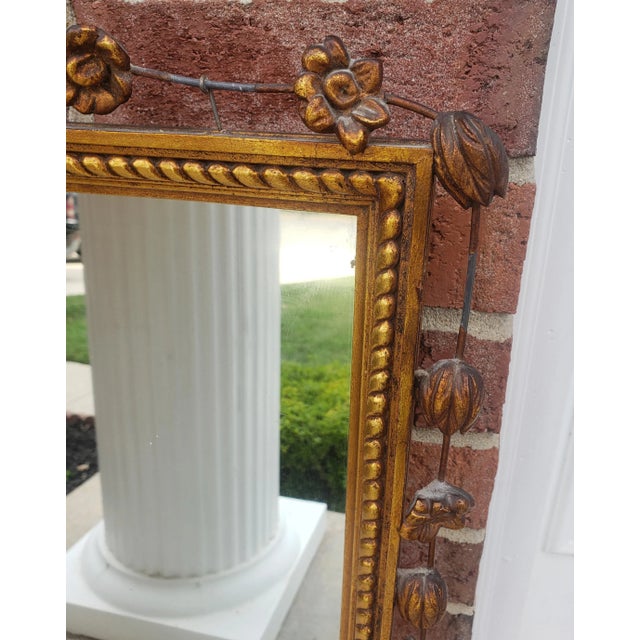 Early 20th Century French Empire Giltwood Frame Ornate Wall Mirror For Sale - Image 4 of 7