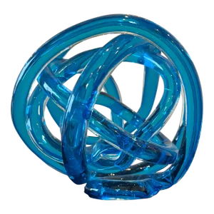 Blue Ocean Swirl Glass Art