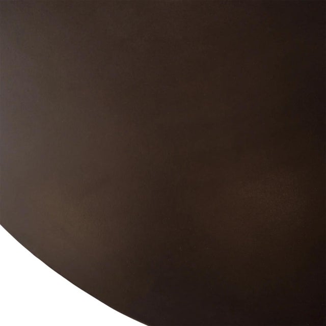 Contemporary Modern Outdoor Espresso Faux Cement Round Dining Table For Sale - Image 3 of 3