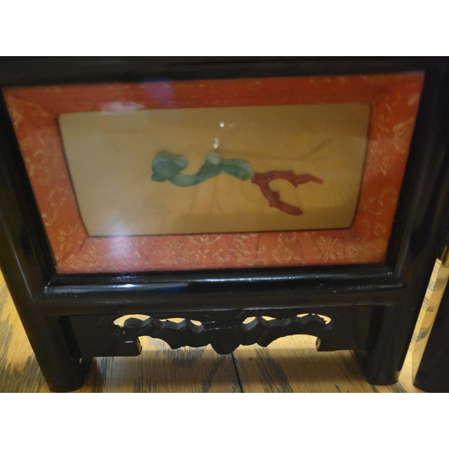 Mid 20th Century Asian Lacquer Four Panel Screen For Sale - Image 11 of 11