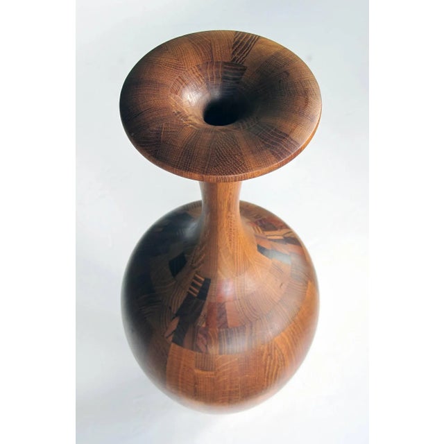 French 1950s Large-Scaled French Mid-Century Laminated and Turned Wooden Urn For Sale - Image 3 of 5