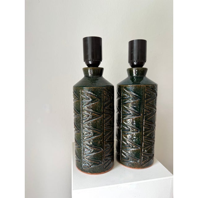 Vintage Swedish Ceramic Table Lamp, 1960s, Set of 2 For Sale - Image 4 of 15