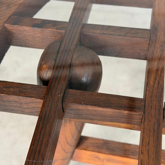 Raised Coffee Table in Chestnut and Glass attributed to Mario Quarti, 1940s For Sale - Image 16 of 18