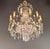 1950s Empire Brass Chandelier Crystal Lustre Ceiling Light For Sale - Image 6 of 12