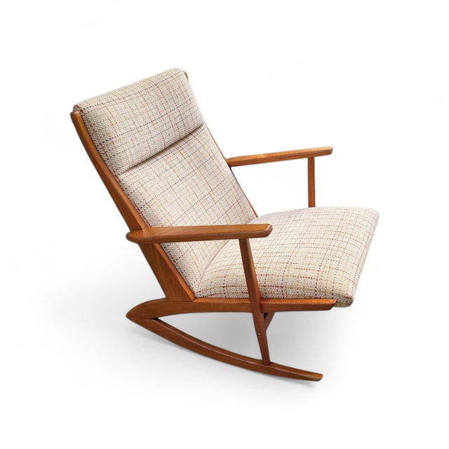 Mid-Century Modern Mid-Century Danish Boomerang Rocking Chair Model 97 Søren Jensen v. Tønder Møbelwærk ​, 1950s For Sale - Image 3 of 17