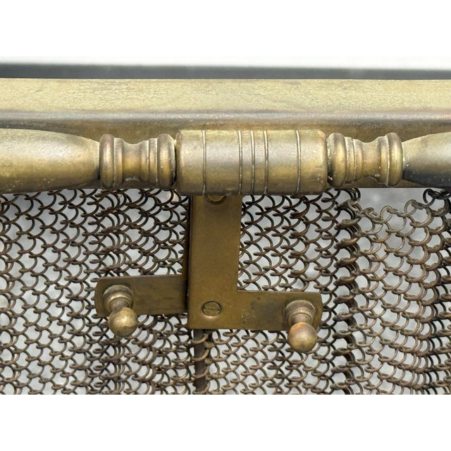 Metal Brass Mesh Fireplace Screen, Vintage For Sale - Image 7 of 12