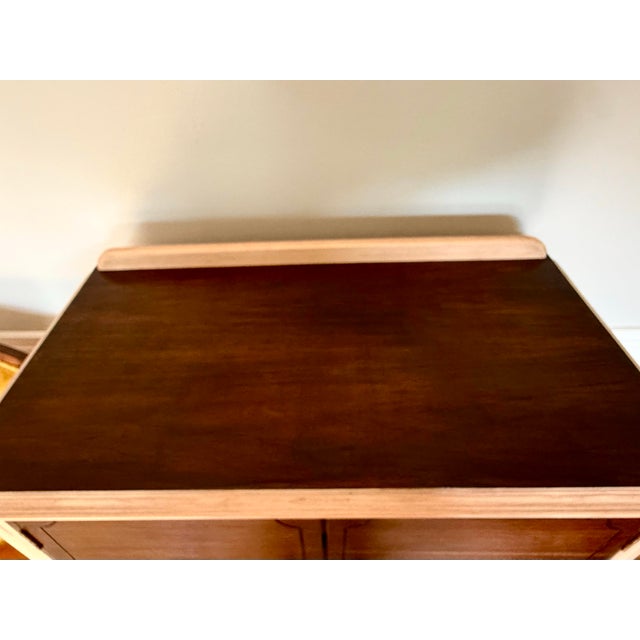 1920s Refinished Mid-Century Joerns Brothers Highboy Cabinet in Natural & Walnut Two-Tone For Sale - Image 4 of 10