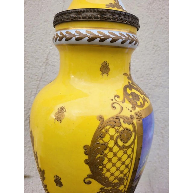 Ceramic Large Yellow Porcelain Vase For Sale - Image 7 of 18