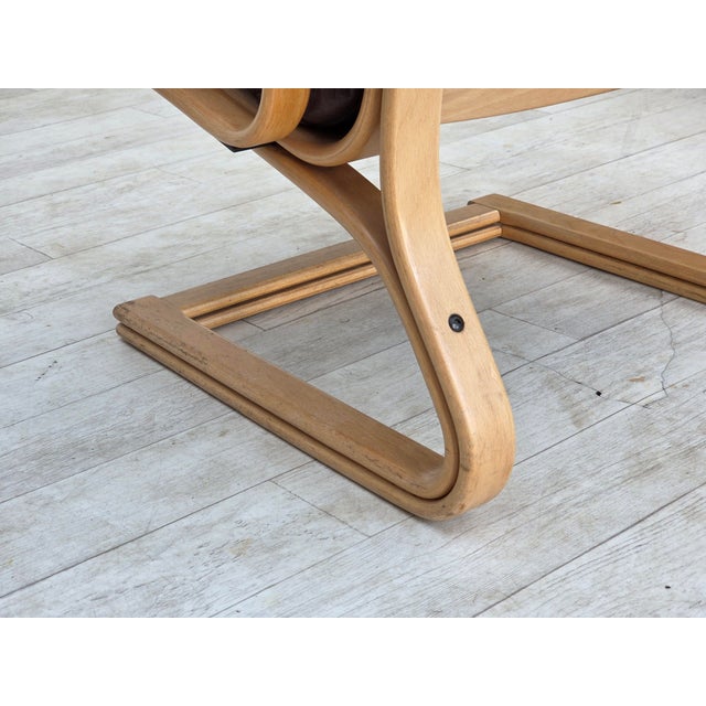 Danish Leather and Bentwood Lounge Chair by Georg Thams for Bramin, 1970s For Sale - Image 18 of 18
