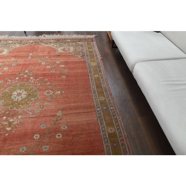 1970s 1970s Vintage Persian Handmade Wool Cotton Red Area Rug For Sale - Image 5 of 11