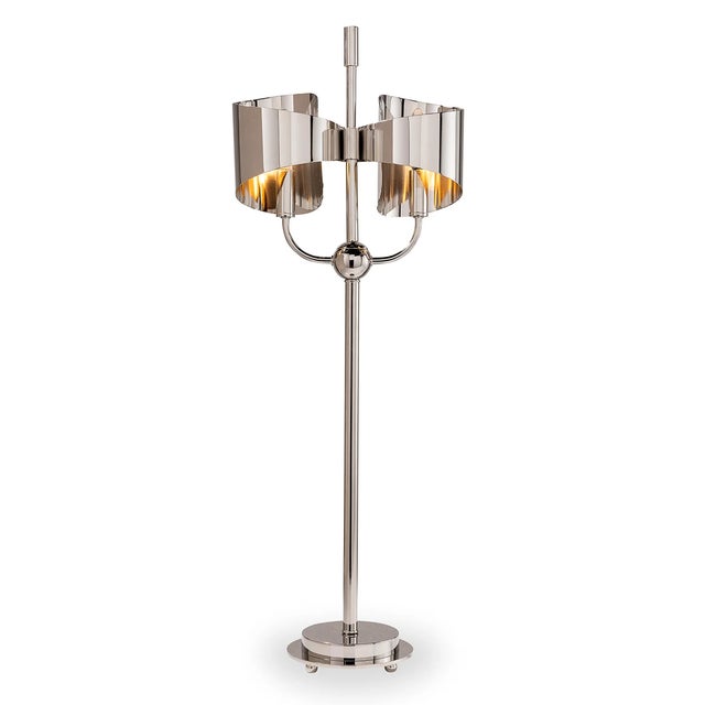 Silver Quinton Nickel Lamp For Sale - Image 8 of 8