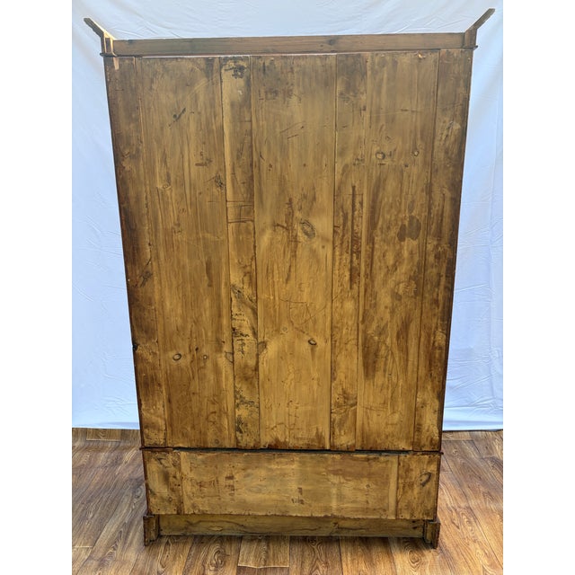 Wood Antique Late 19th Century English Victorian Mirrored Wardrobe Armoire For Sale - Image 7 of 9