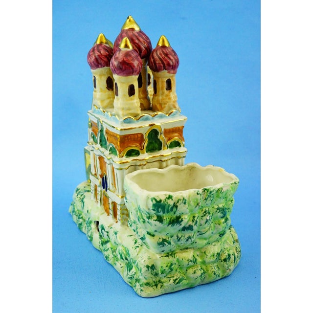 1930s Vintage Ceramic Souvenir Sanremo and Russian Orthodox Church Sculptures, Italy, 1890s, Set of 2 For Sale - Image 5 of 18