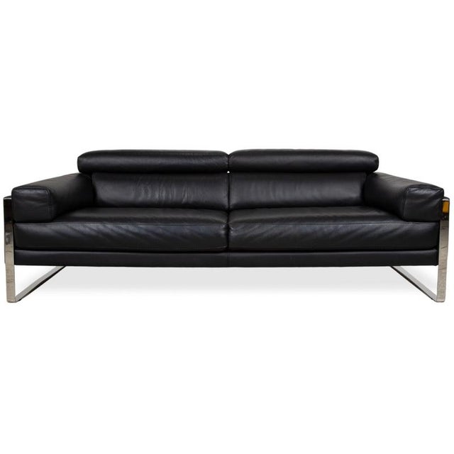 Romeo 2-Seater Sofa in Black Leather and Chrome from Calia For Sale - Image 17 of 17